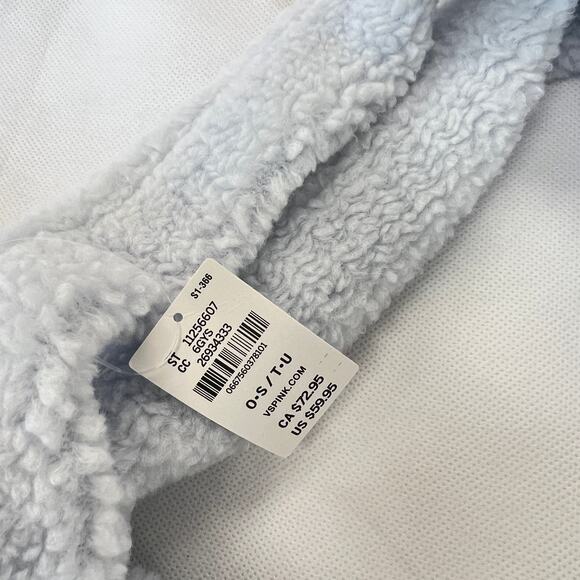 Victoria's Secret Pink Light Blue Sherpa Tote Weekender Bag - Picture 4 of 5